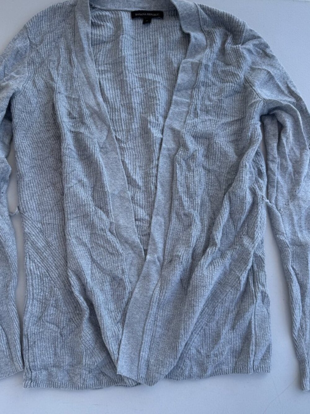 Banana Republic Gray Ribbed Open Front Cardigan Size S